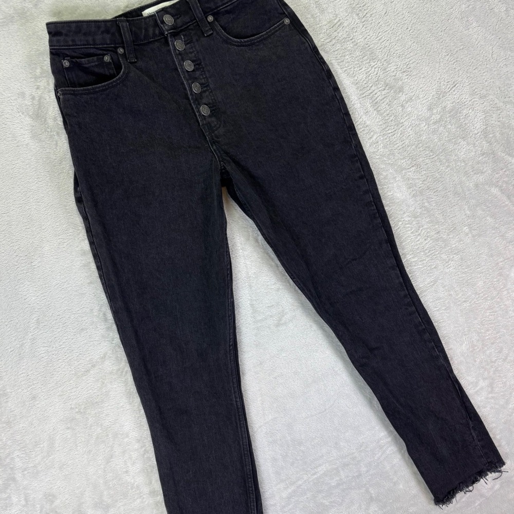 Abercrombie & Fitch Womens Jeans 26 Black High Rise Skinny Curve Love Button Fly